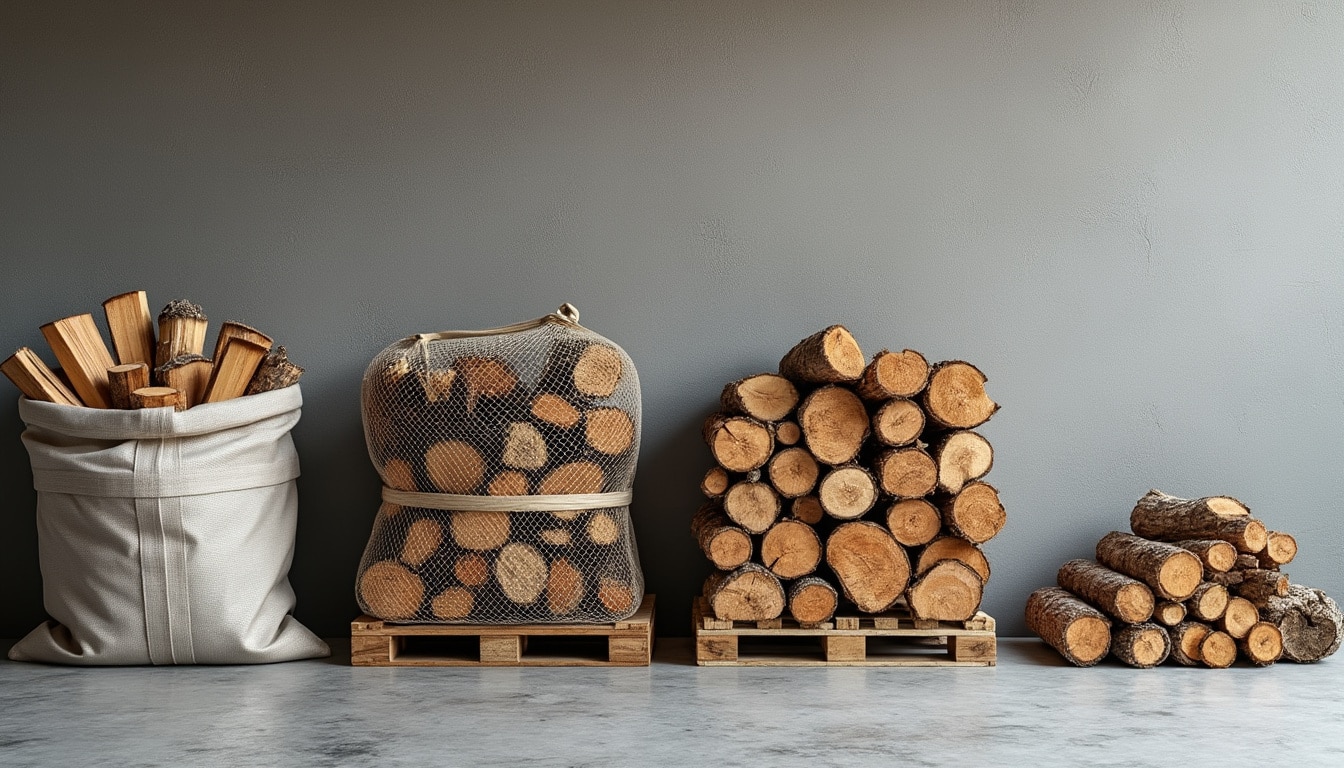 Sac, filet, palette ou vrac : les conditionnements du bois de chauffage comparés